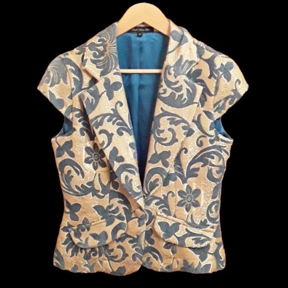 Turquoise Gold Vest Jacket Size Medium